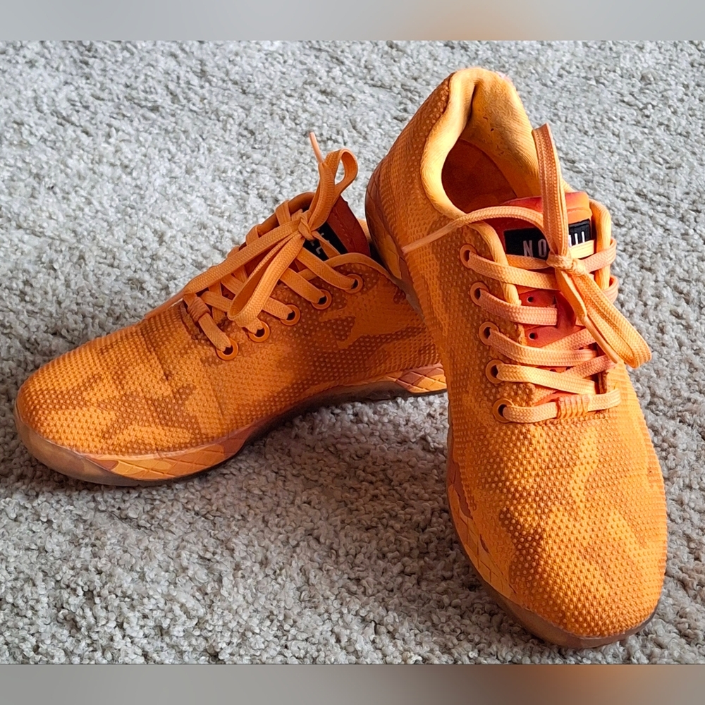 Women's Size 7.5 NoBull orange camo shoes